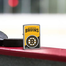 Load image into Gallery viewer, Zippo Lighter - Custom Engraved with Your Message for NHL Boston Bruins 2024 Street Chrome Pocket Lighter 46182