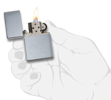 Load image into Gallery viewer, Zippo Lighter - Personalized Custom Message Engrave Chrome Windproof Lighter Vintage Brush 230-25