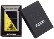 Load image into Gallery viewer, Zippo Don't Tread on Me Street Chrome Pocket Lighter
