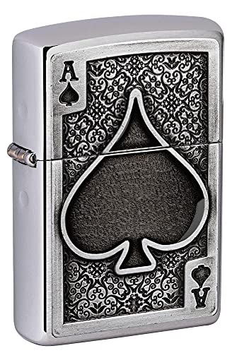 Zippo Lighter- Personalized Engrave Ace of SpadesZippo Ace of Spades B&W #49637