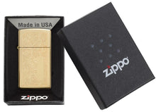 Load image into Gallery viewer, Zippo - Customize Message Engrave on Slim Size Windproof (Polish Brass #1652B)
