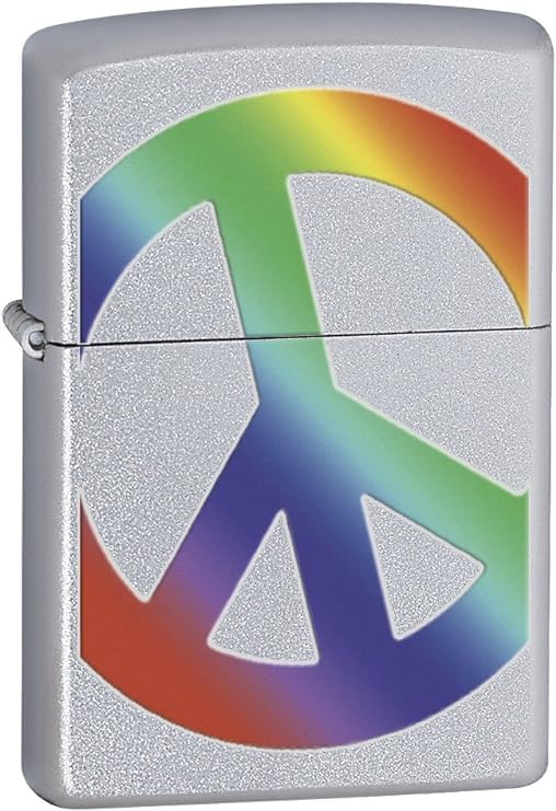 Zippo Lighter- Personalized Engrave for Special Designs Peace Rainbow 24475