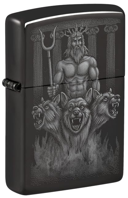 Zippo Lighter - Custom Engraved with Your Message for Greek Dogs Design High Polish Black Pocket Lighter 46264