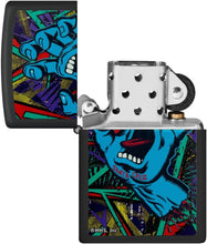 Load image into Gallery viewer, Zippo Santa Cruz Screaming Hand Black Light Black Matte Pocket Lighter
