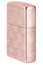 Load image into Gallery viewer, Zippo Lighter - Personalized Message Engraved Backside on Heart Design Windproof Lighter Heart 360 Rose 49811
