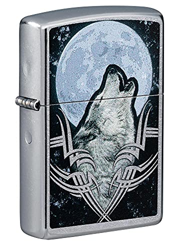 Zippo Lighter- Personalized Engrave Howling Wolf Design 49261