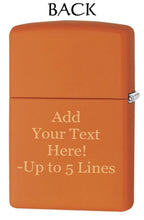 Load image into Gallery viewer, Zippo Lighter- Personalized Engrave Camo Push Your Limit Orange Matte #Z5497
