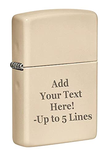 Zippo Lighter- Personalized Engrave Unique Colored Flat Sand #49453