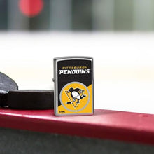 Load image into Gallery viewer, Zippo Lighter - Custom Engraved with Your Message for NHL Pittsburgh Penguins 2024 Street Chrome Pocket Lighter 46203
