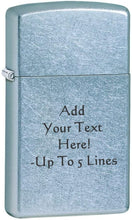 Load image into Gallery viewer, Zippo Lighter - Personalized Customize Message Engrave on Slim Size Windproof Lighter (Street Chrome #1607)

