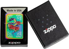 Load image into Gallery viewer, Zippo Rose Snake Tattoo Design Multi Color Pocket Lighter
