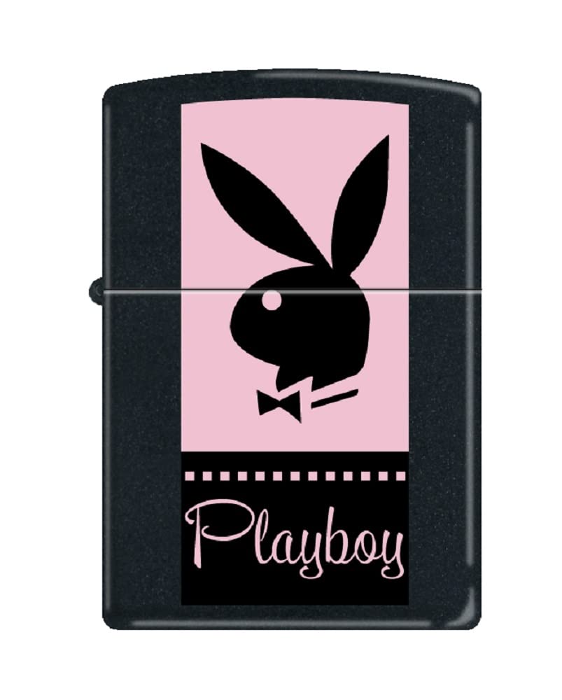 Zippo Lighter -for Playboy Rabbit Head Design Bunny Logo Pink Black Matte Windproof Lighter #Z5326