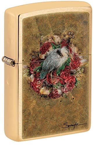 Zippo Lighter- Personalized Engrave for Spazuk Art Works Bird and Roses 48329
