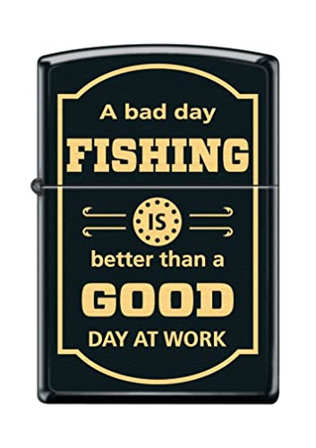 Zippo Lighter- Personalized Engrave for Bad Day Good Day Fishing #Z5293