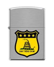 Load image into Gallery viewer, Zippo Lighter- Personalized for Don&#39;t Tread On Me Flags Shields Stars #Z5342
