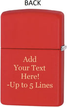 Load image into Gallery viewer, Zippo Lighter- Personalized Message Engrave for FireballZippo Lighter Red 49541
