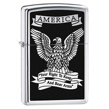 Load image into Gallery viewer, Zippo Lighter- Personalized Americana Eagle USA Flag Black/White Eagle 28290
