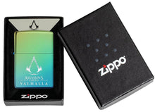 Load image into Gallery viewer, Zippo Lighter - Personalized Message Engraved on Backside for Assassin&#39;s Creed Windproof Zippo Lighter (Assassin&#39;s Creed Valhalla High Polish Teal 49530)
