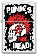 Load image into Gallery viewer, Zippo Lighter- Personalized Engrave Punks Not Dead Design White Matte #Z5458
