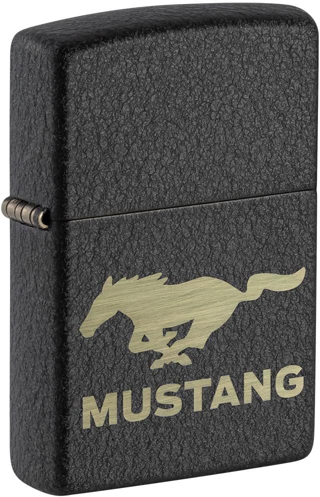 Zippo Ford Mustang Black Crackle Pocket Lighter