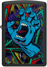 Load image into Gallery viewer, Zippo Santa Cruz Screaming Hand Black Light Black Matte Pocket Lighter
