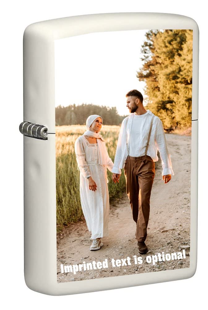 Zippo Lighter - Customized Glow-in-The-Dark Personalized Engraving with Your Photo, Image, Logo, Artwork, or Message - Genuine Windproof Collectible Zippo Lighter