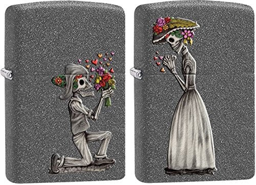Zippo Lighter- Personalized Engrave Wedding Couple Dead Skulls Set #28987