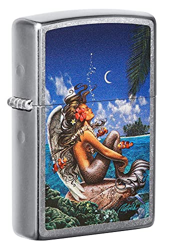 Zippo Lighter- Personalized Engrave for Skull Mermaid Rock Paradise 49688