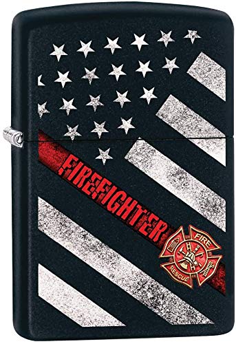 Zippo Lighter- Personalized Message Engrave Firefighter with Flag #Z5313