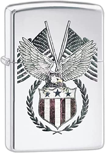 Zippo Lighter- Personalized Engrave Americana Eagle Prey USA Flag #Z5265