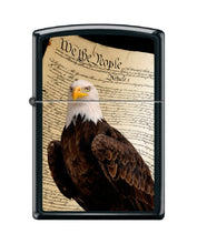Load image into Gallery viewer, Zippo Lighter-We The People Bald Eagles Constitution Black Matte Lighter #Z5522
