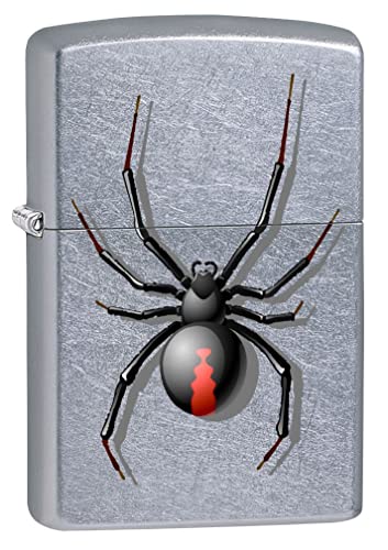 Zippo Lighter- Personalized Message for Black Widow Spider Street Chrome #Z5059