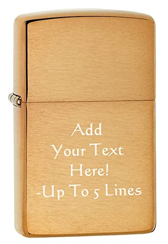 Zippo Lighter- Personalized Engrave on Brass Collection Brushed Brass 204B