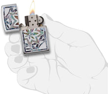 Load image into Gallery viewer, Zippo Lighter- Personalized Message Engrave for Chrome Fusion Leaf Art #29727
