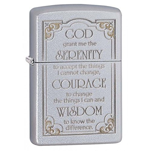 Zippo Lighter- Personalized Engrave Cross Prayer Design Serenity Prayer 28458