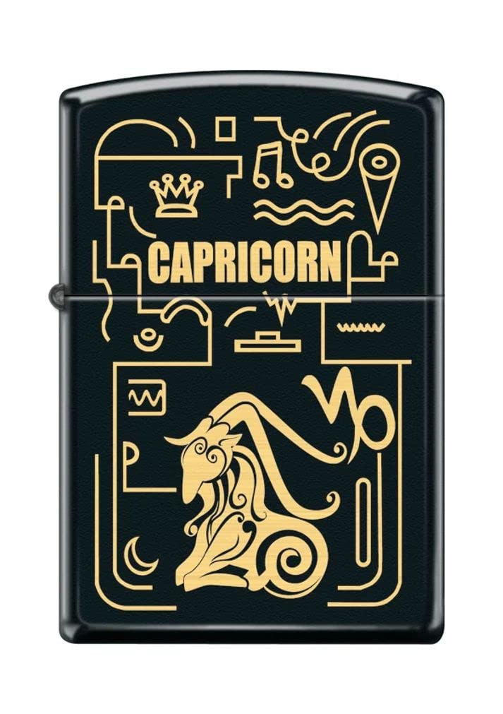 Zippo Lighter- Personalized Message for Capricorn Zodiac Black Matte #Z5301
