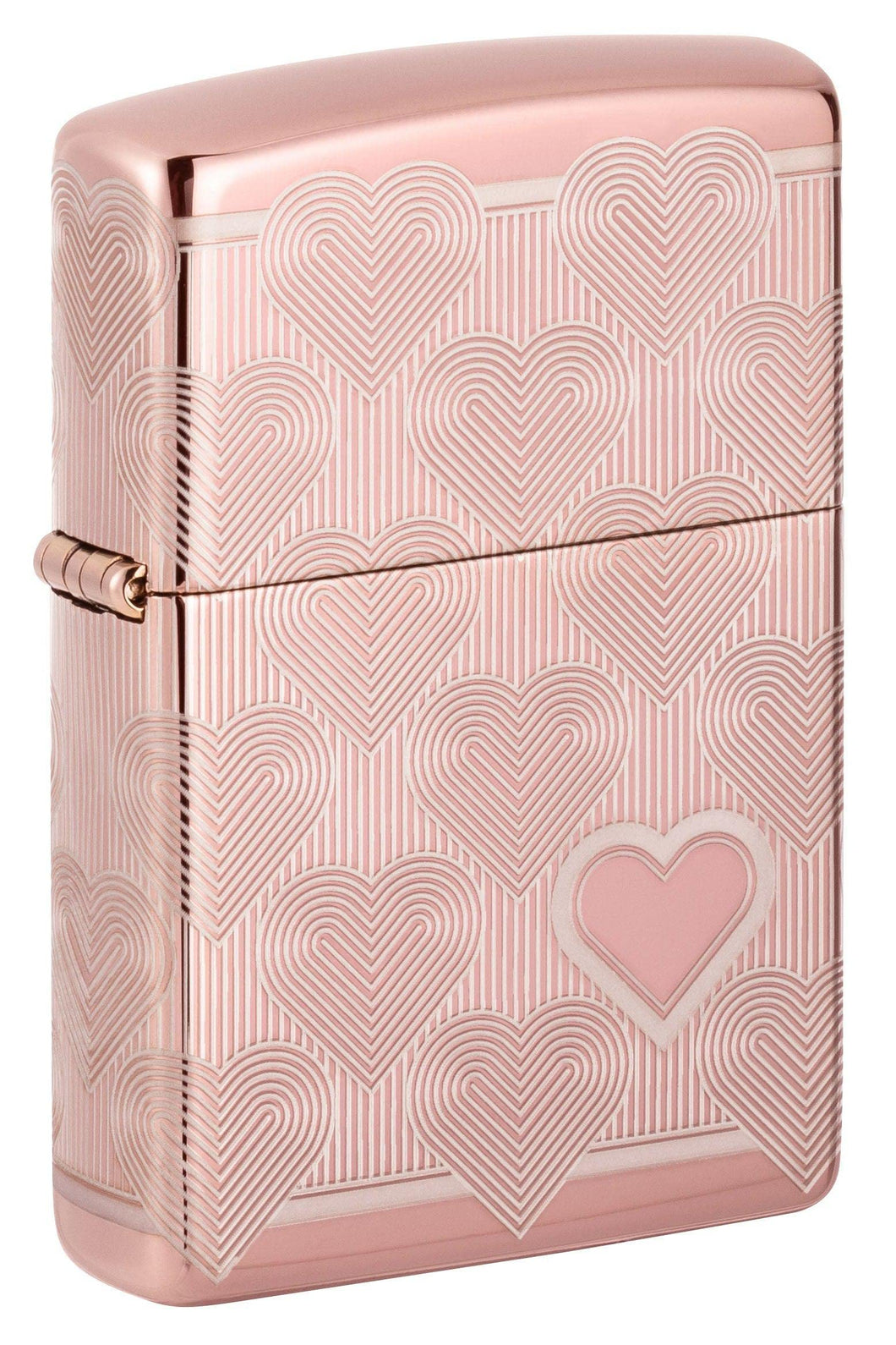 Zippo Lighter - Personalized Message Engraved Backside on Heart Design Windproof Lighter Heart 360 Rose 49811