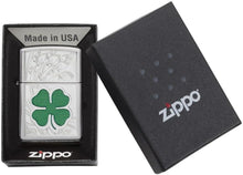 Load image into Gallery viewer, Zippo Lighter- Personalized Engrave Lucky Clover Shamrock High Polish 24699
