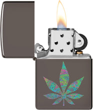 Load image into Gallery viewer, Zippo Funky Cannabis Design Black Ice Pocket Lighter
