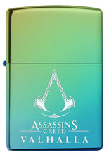 Load image into Gallery viewer, Zippo Lighter - Personalized Message Engraved on Backside for Assassin&#39;s Creed Windproof Zippo Lighter (Assassin&#39;s Creed Valhalla High Polish Teal 49530)
