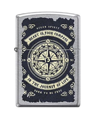 Zippo Lighter- Compass Windproof Lighter Nautical Compass #Z6021