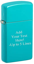 Load image into Gallery viewer, Zippo Lighter- Personalized Engrave on Slim Size Turquoise #49529
