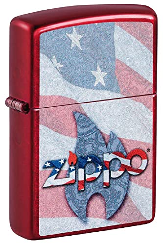 Zippo Lighter- Personalized Engrave Windproof LighterZippo Logo and Flag #49781