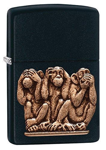 Zippo Lighter- Personalized Engrave for Special Designs Three Monkeys 29409