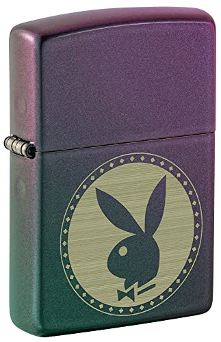 Zippo Lighter- Personalized Message Engrave for Playboy Bunny Iridescent 48380