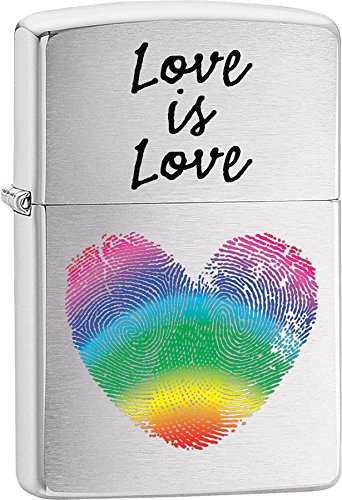 Zippo Lighter- Personalized Engrave Love is Love, Rainbow,Finger Print