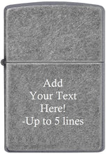 Load image into Gallery viewer, Zippo Lighter - Personalized Custom Message Engrave Chrome Windproof Lighter Armor Antique Silver Plate 28973
