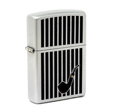 Load image into Gallery viewer, Zippo Lighter- Pipe Lines Design Satin Chrome Windproof Lighter #Z5149
