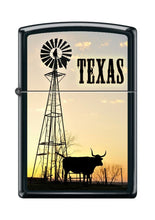 Load image into Gallery viewer, Zippo Lighter- Personalized Engrave for Texas Bull Longhorn Windmill #Z5063
