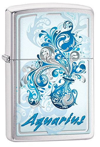 Zippo Lighter- Personalized Message Engrave Zodiac Astrological Sign Aquarius